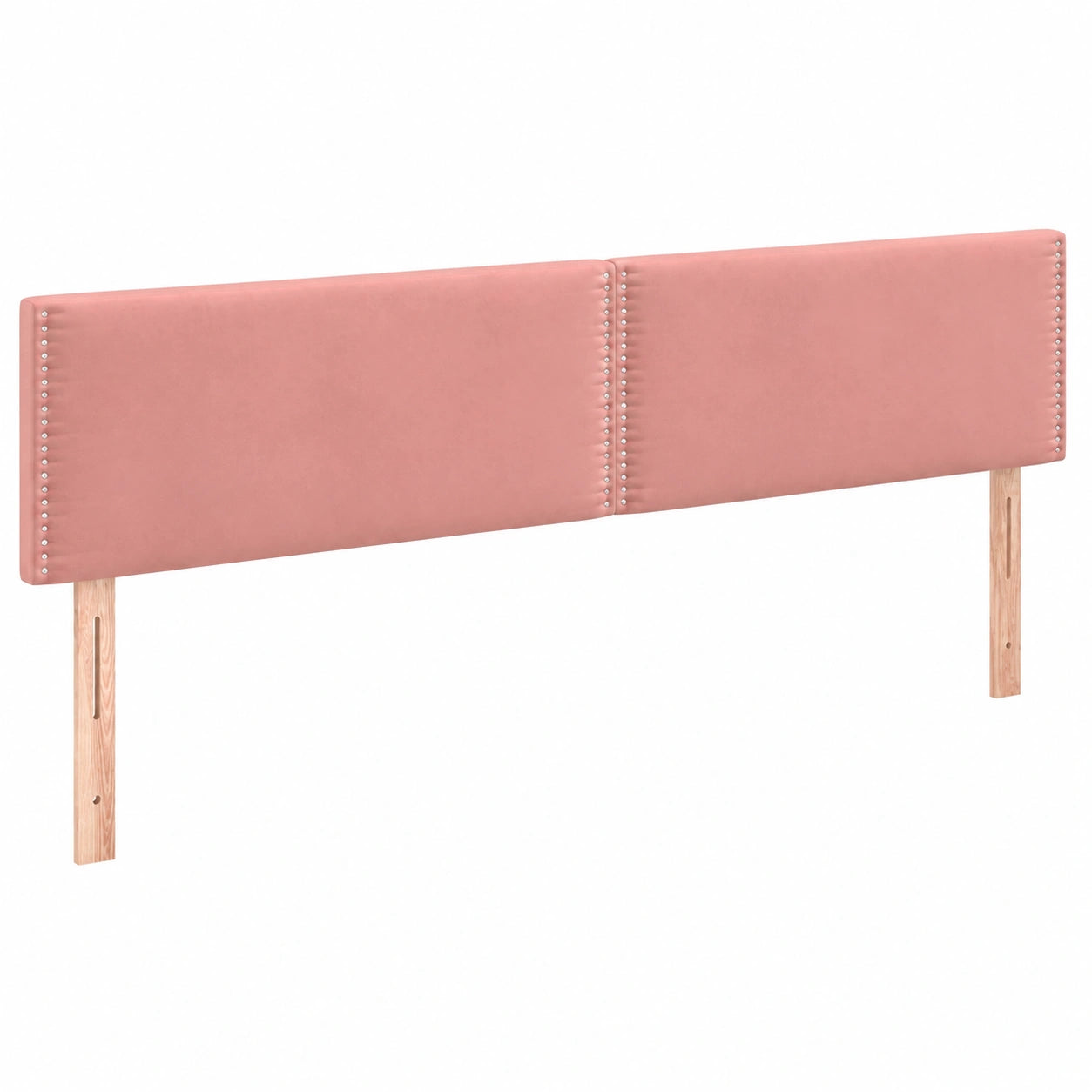 Cabecero de Terciopelo Rosa con Luces LED para Cama de Matrimonio 160x5x78/88 cm