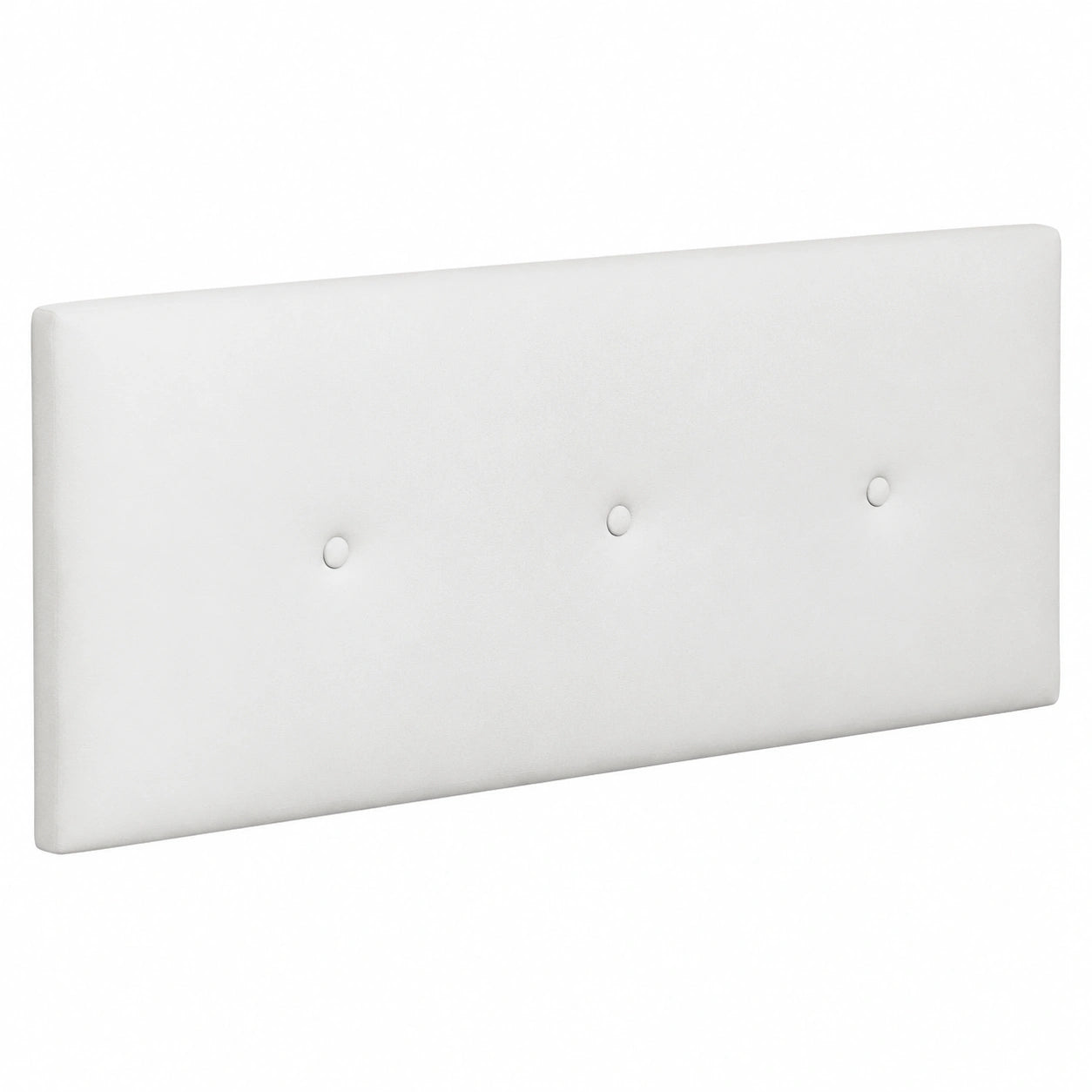 Cabecero Acolchado de Polipiel Alta Calidad Milán, Blanco, 145 x 60 cm