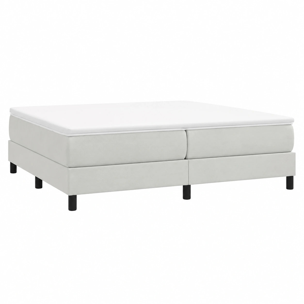 Estructura de Cama Box Spring de Terciopelo Gris Claro 200x210 cm, sin Colchón
