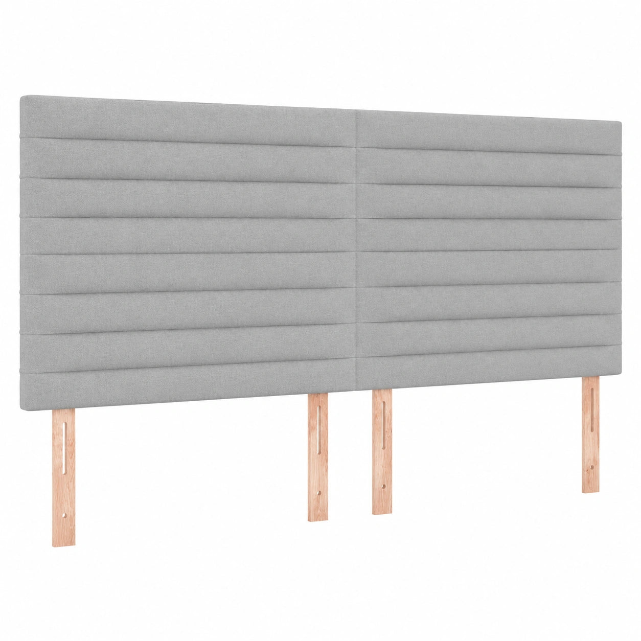 Cabecero Tapizado con LED para Cama Matrimonial, Tela Gris Claro, 180x5x128 cm