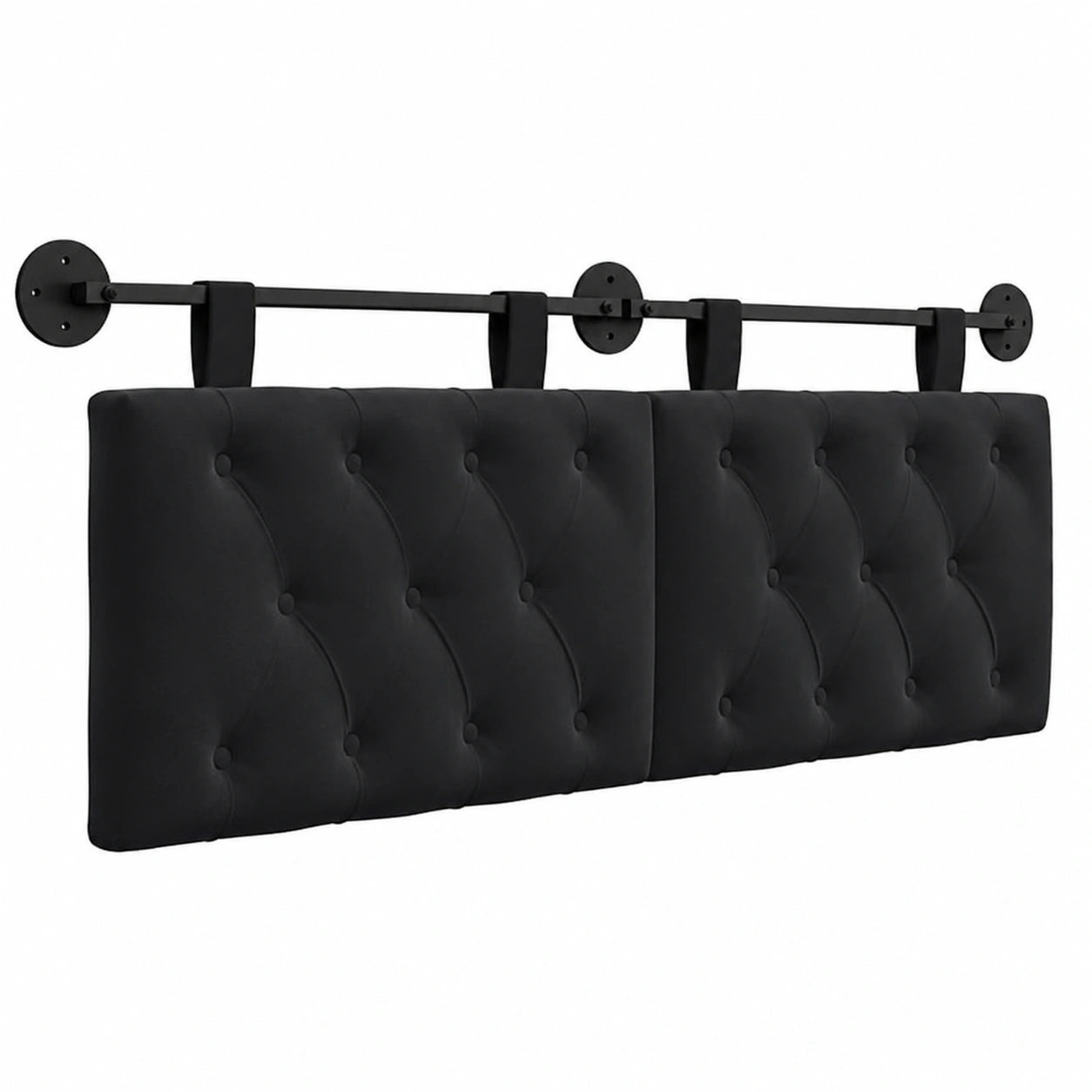 Cabecero de Terciopelo Negro con Luz LED, Diseño Moderno y Decorativo
