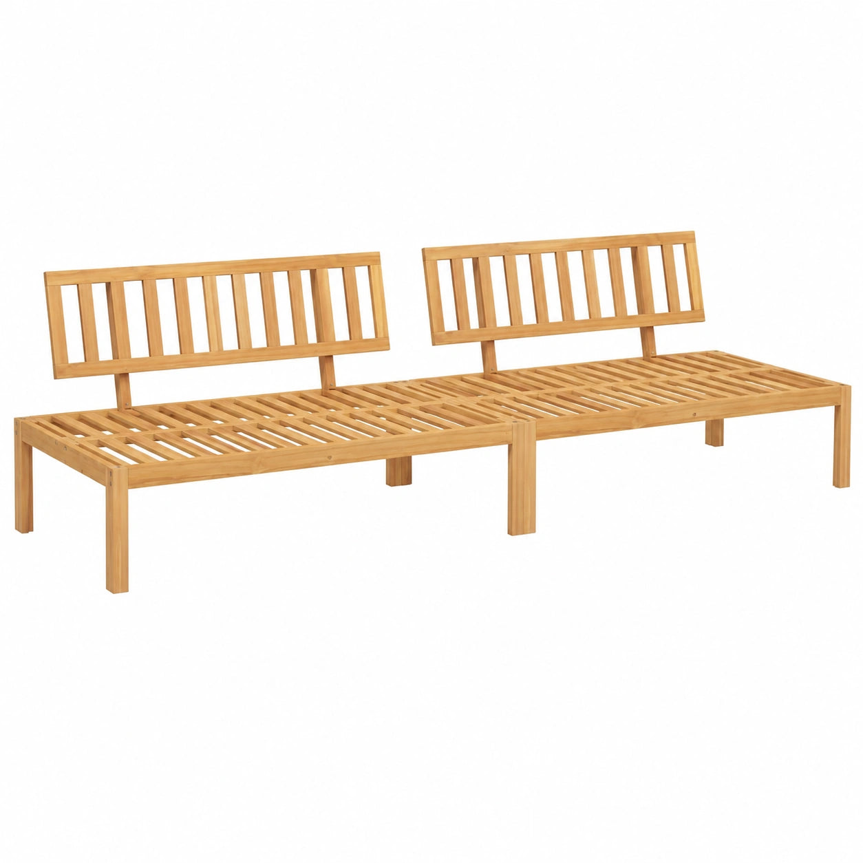 Conjunto de Sofás de Madera de Acacia para Jardín, 2 Piezas