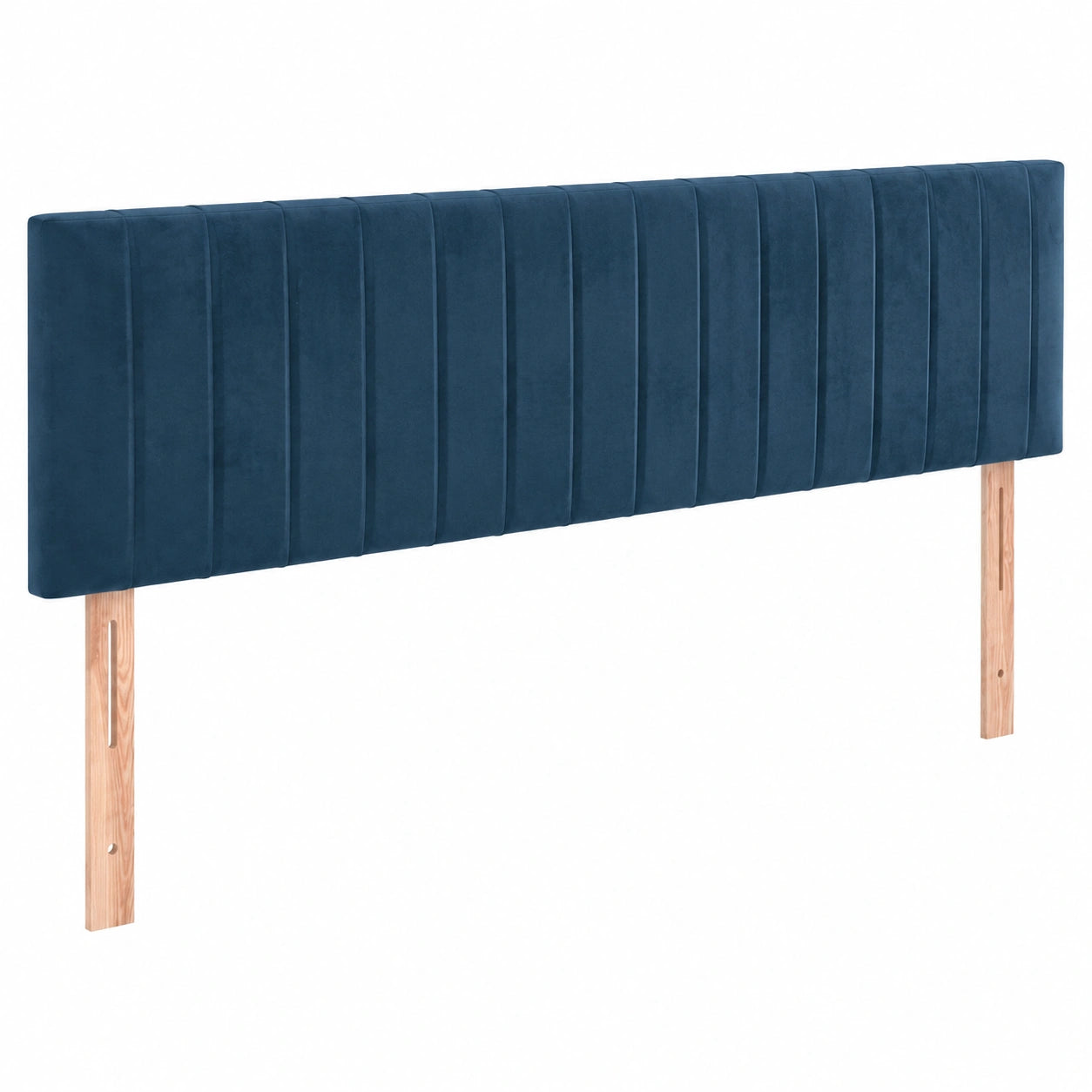 Cabecero de Terciopelo Azul con Luces LED para Cama Doble