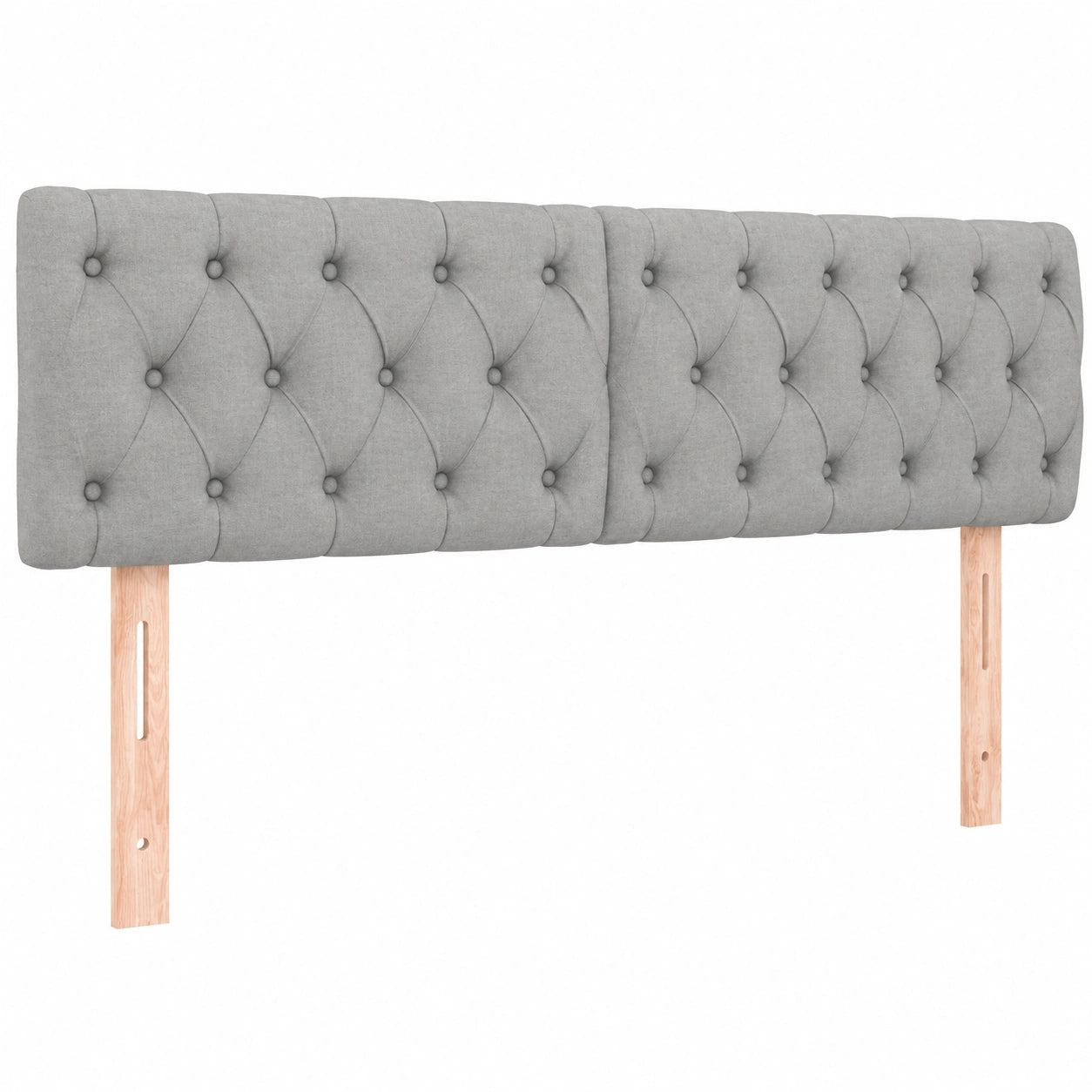 Cabecero Tapizado Antimanchas para Dormitorio, Tela Gris Claro, Ajustable
