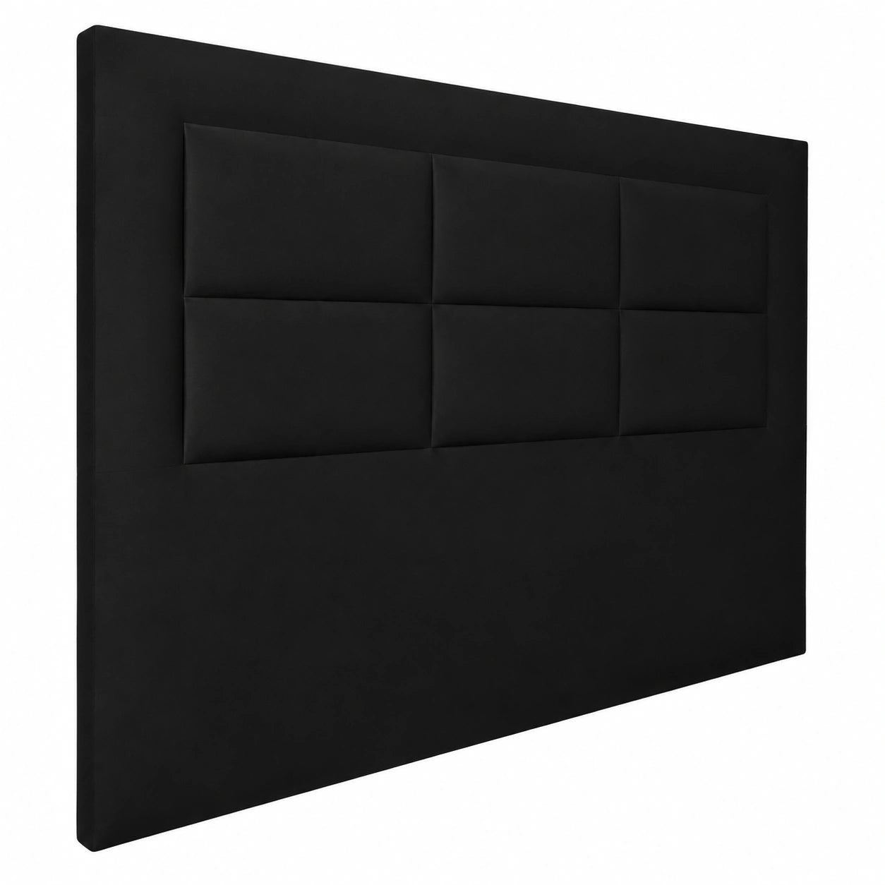Cabecero de Cama Zoe Tapizado en Polipiel Negra 140x110cm