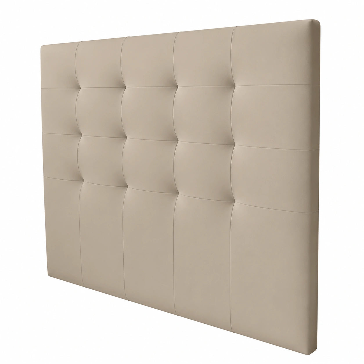 Cabecero Coral Acolchado de Polipiel Premium 145x120 cm Beige