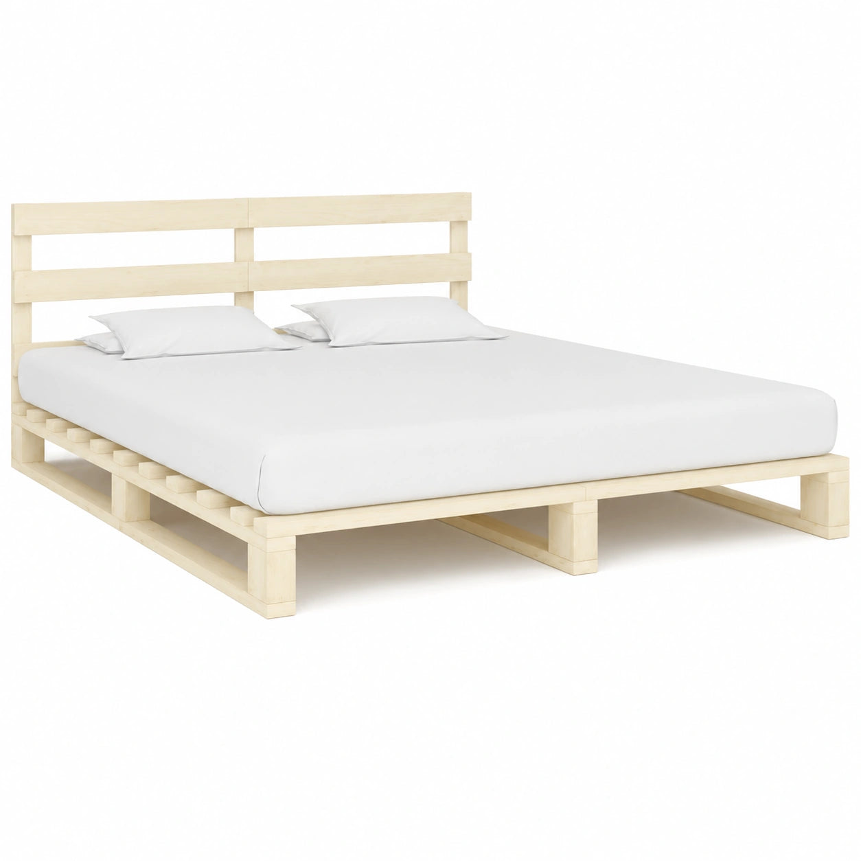 Cama de Palé de Madera de Pino 160x200 cm Moderna