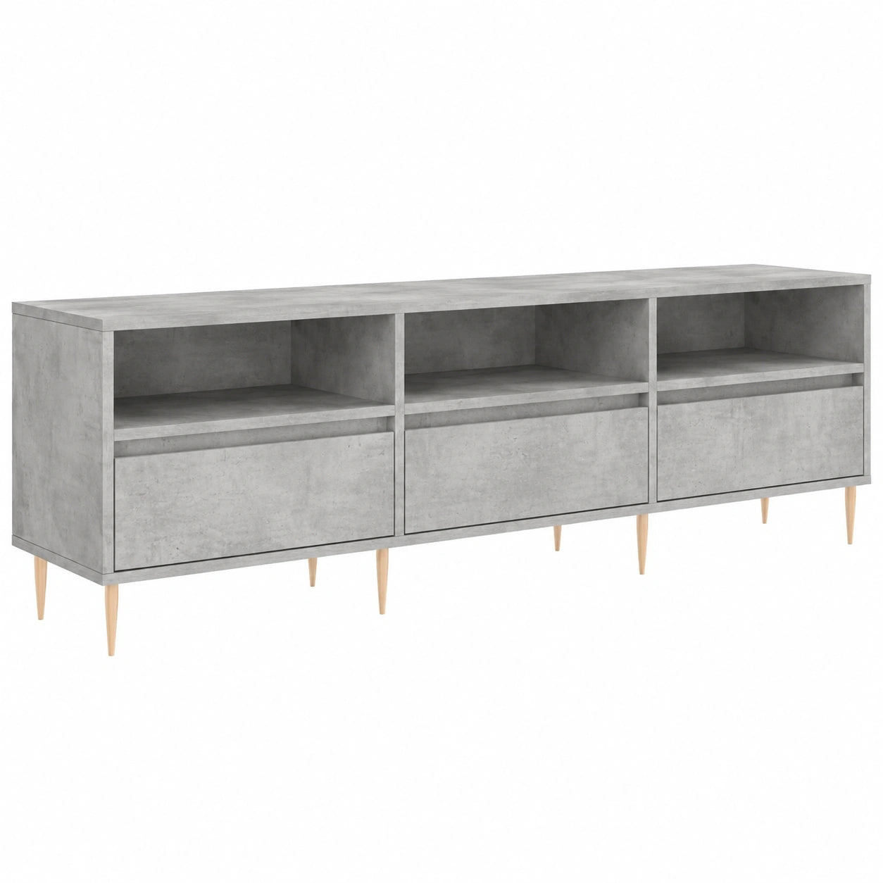 Mueble de TV estilo industrial gris 150x30x44,5 cm para salón