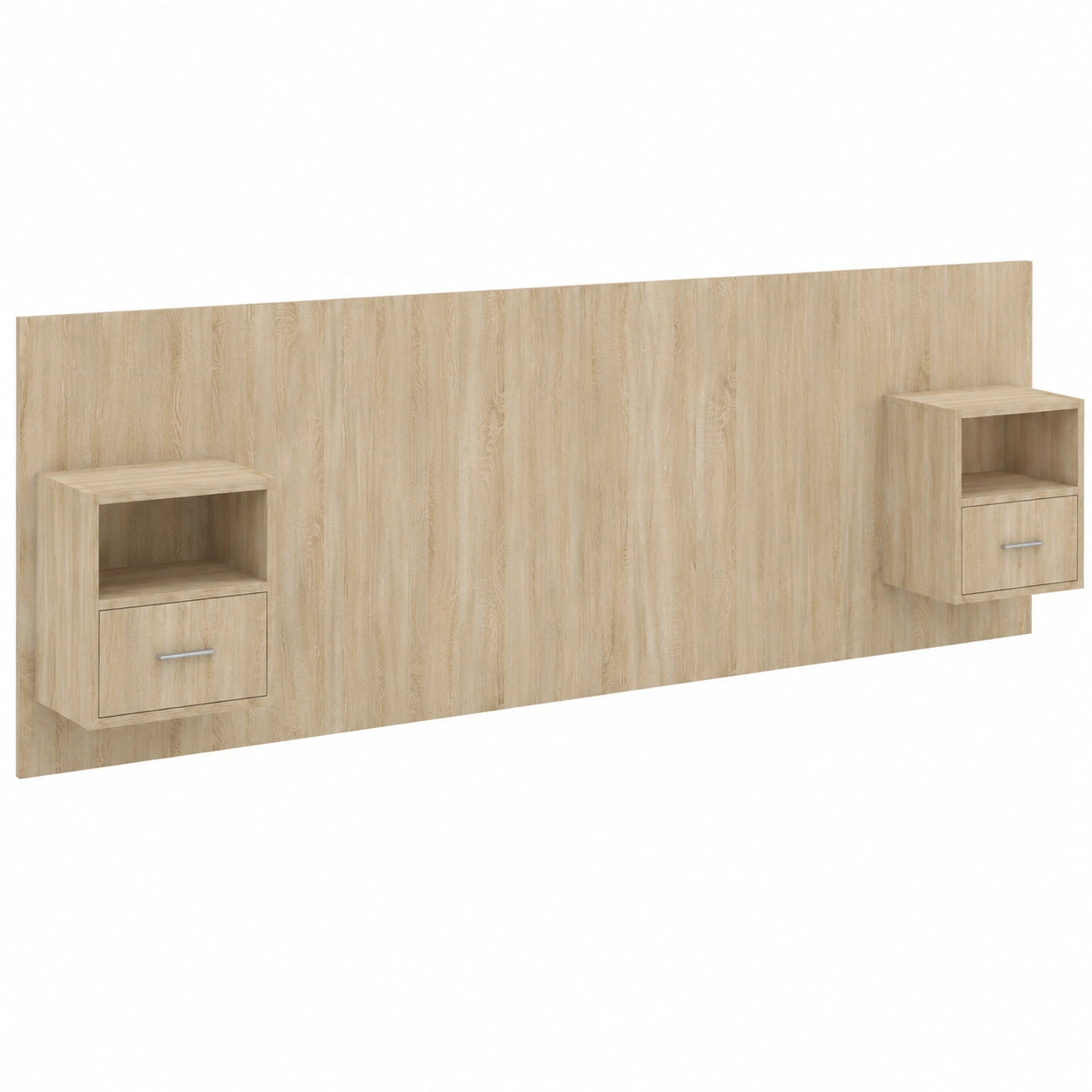 Cabecero de Cama con Mesitas de Noche, Madera Roble Sonoma