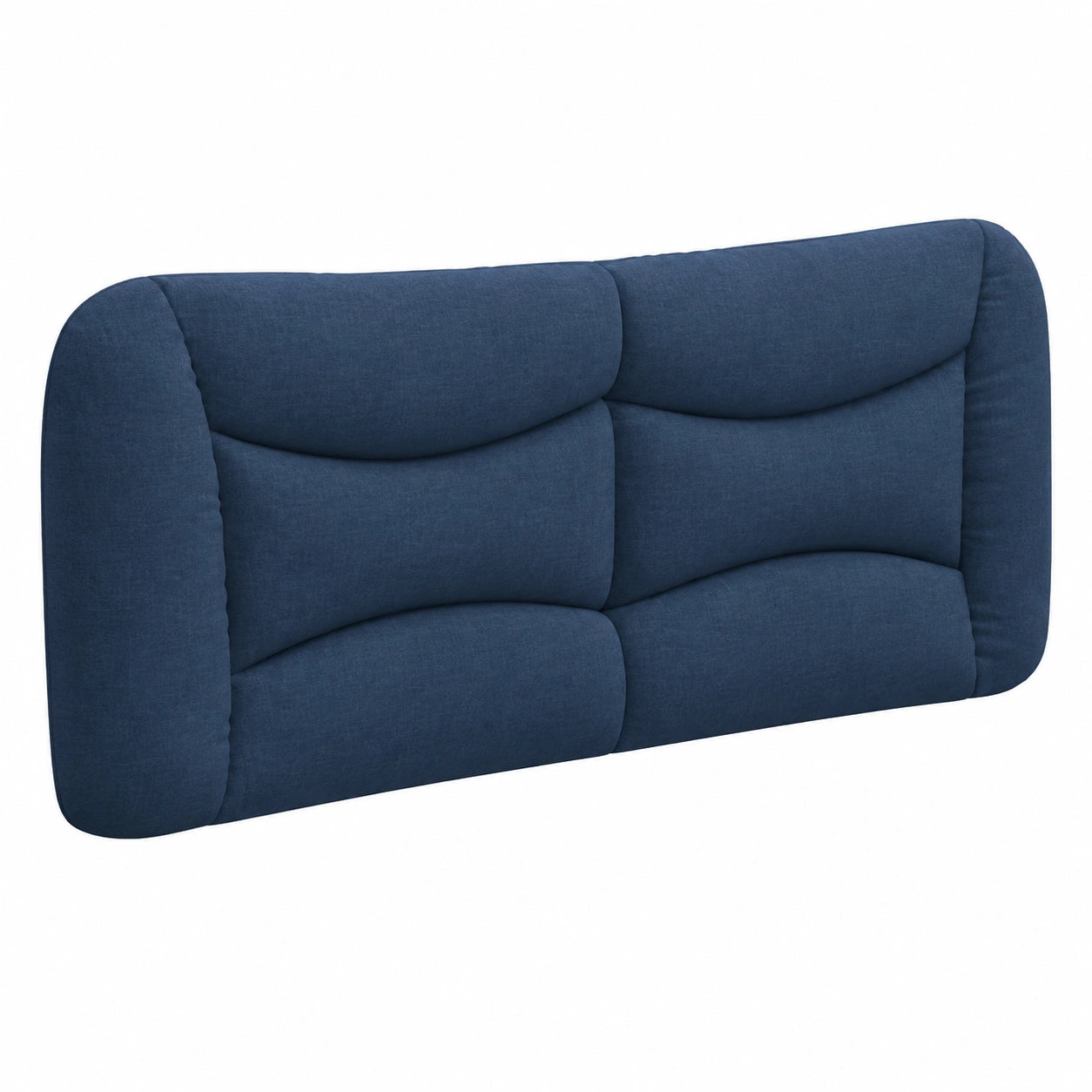 Cabecero de Cama Acolchado en Tela Azul de 140 cm para Dormitorio