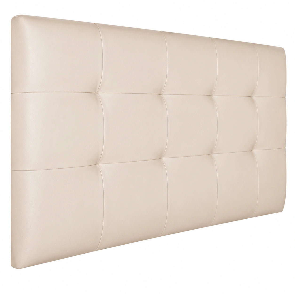 Cabecero de Cama Tapizado en Polipiel Beige Tamaño 135x70