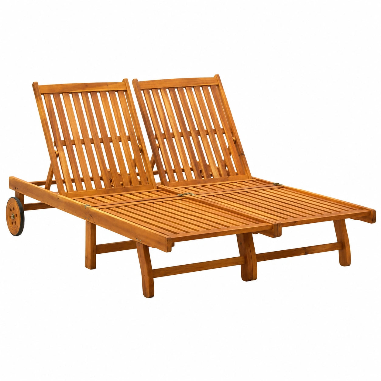 Hamaca Doble de Madera de Acacia para Jardín y Terraza