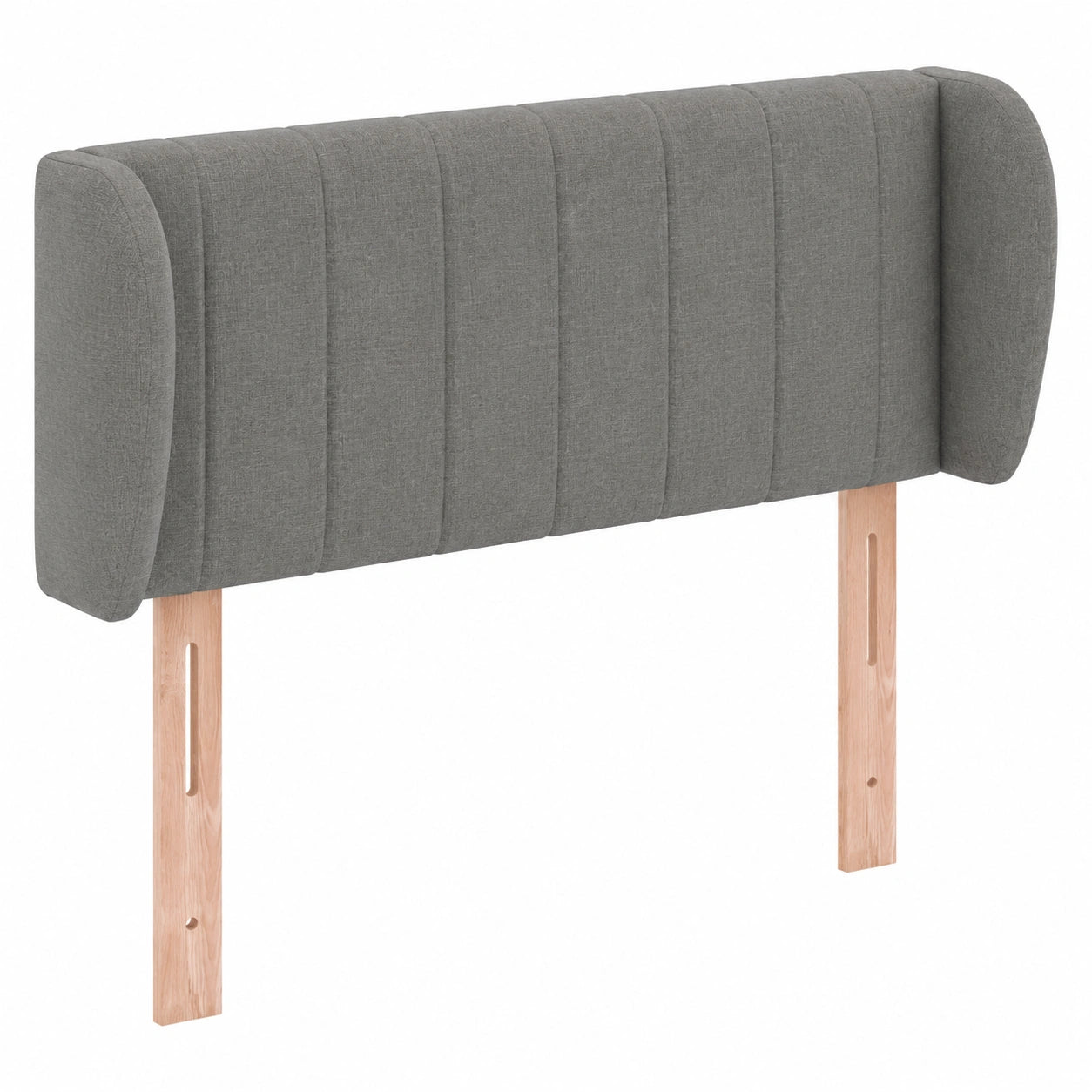 Cabecero Tapizado con Orejas en Tela Gris Oscuro 93x23x78/88 cm
