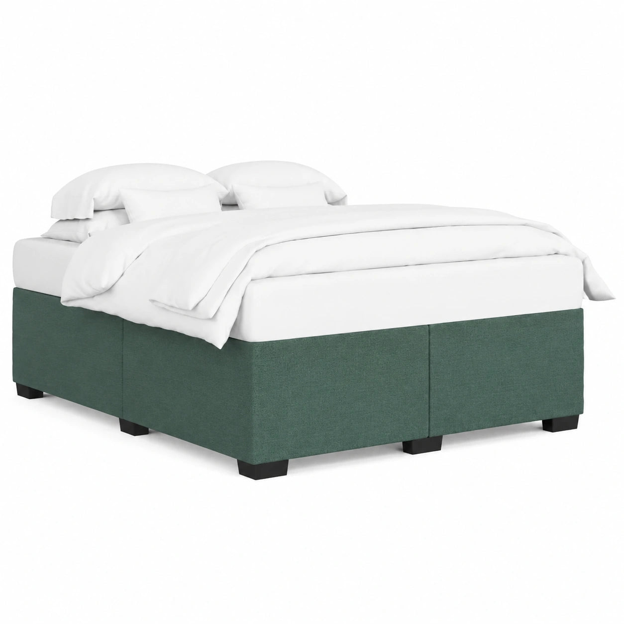 Cama de Terciopelo Verde Oscuro 140x190 cm, para Dormitorio
