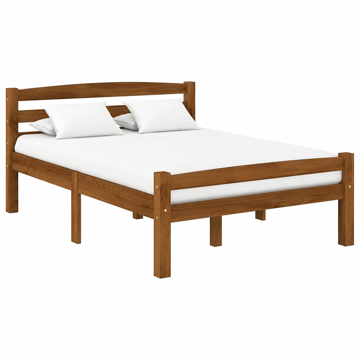 Somier de Madera de Pino Macizo Marrón 140x200 cm para Cama Moderna Doble