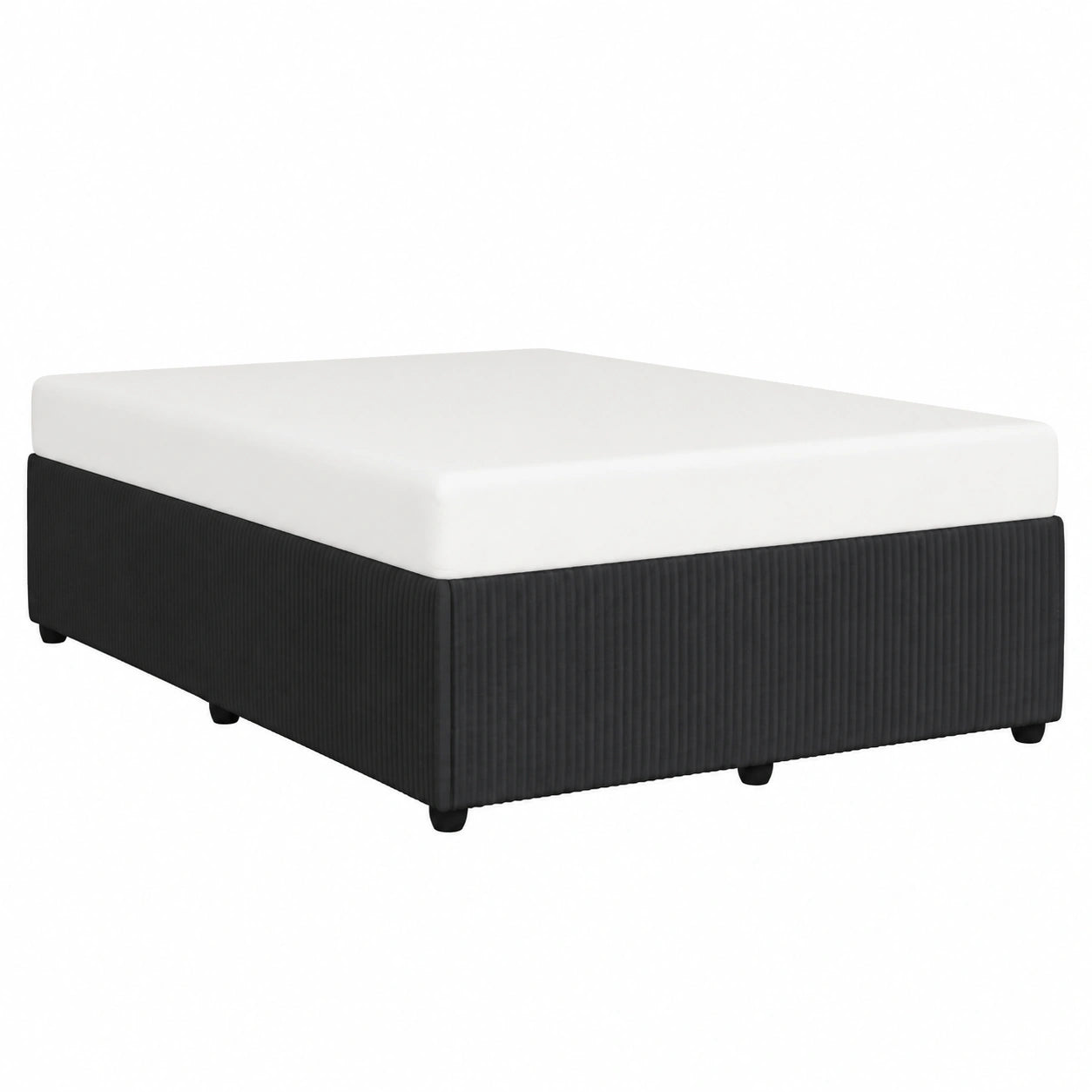 Cama de Terciopelo Negra 140x190 cm para Dormitorio y Salón