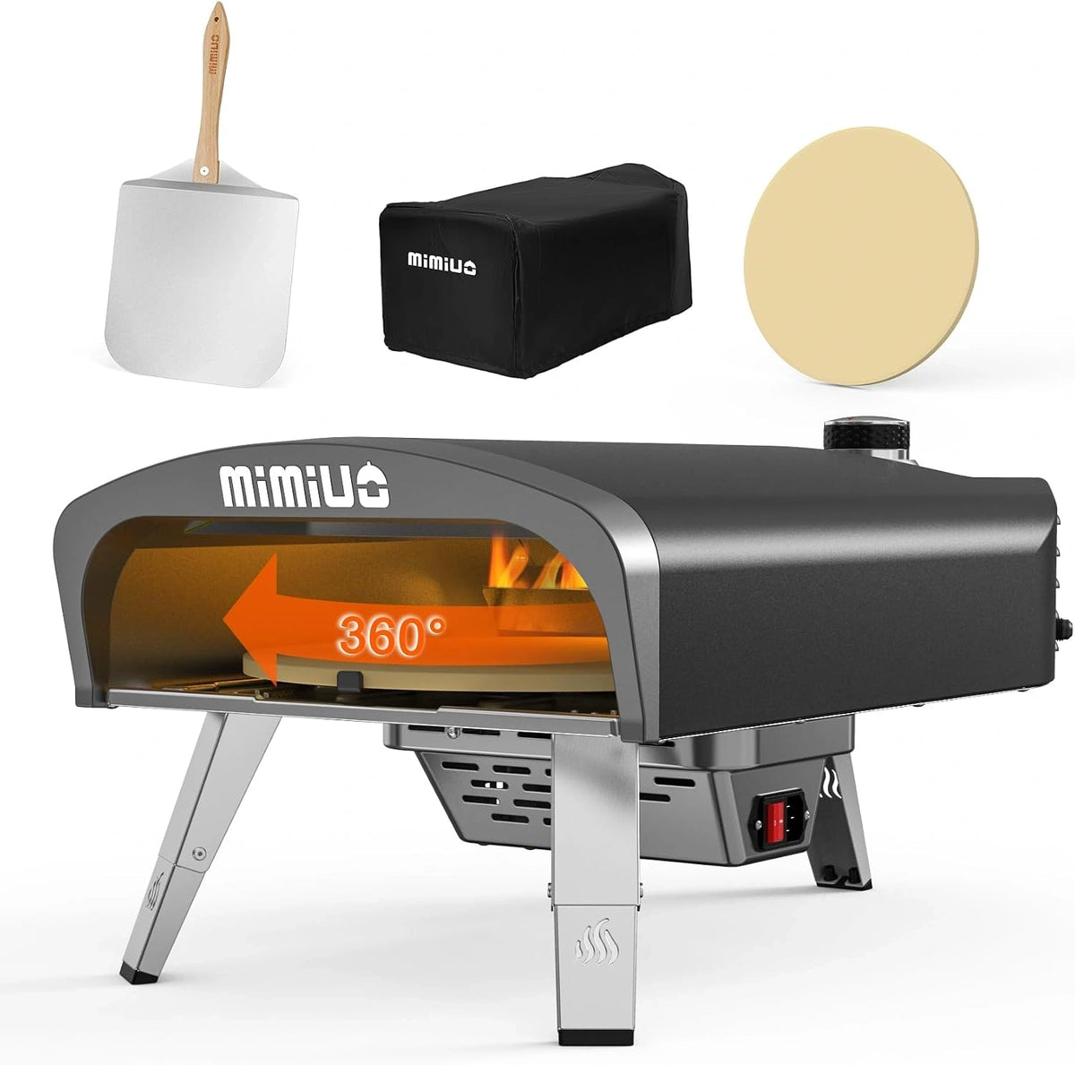 Mimiuo, Forno elettrico, 33 cm, portatile, automatico, Nero