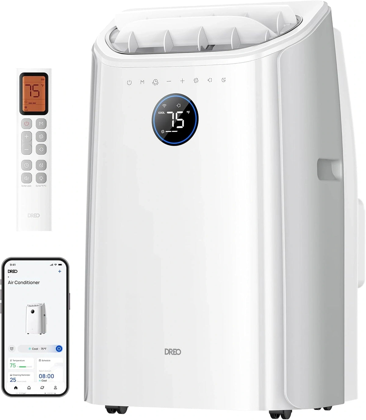 DREO, Climatizzatore portatile, 000 BTU, con timer, portatile, silenzioso