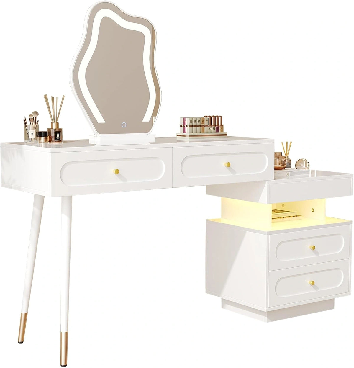 Toilette, Letto, a LED, Bianco