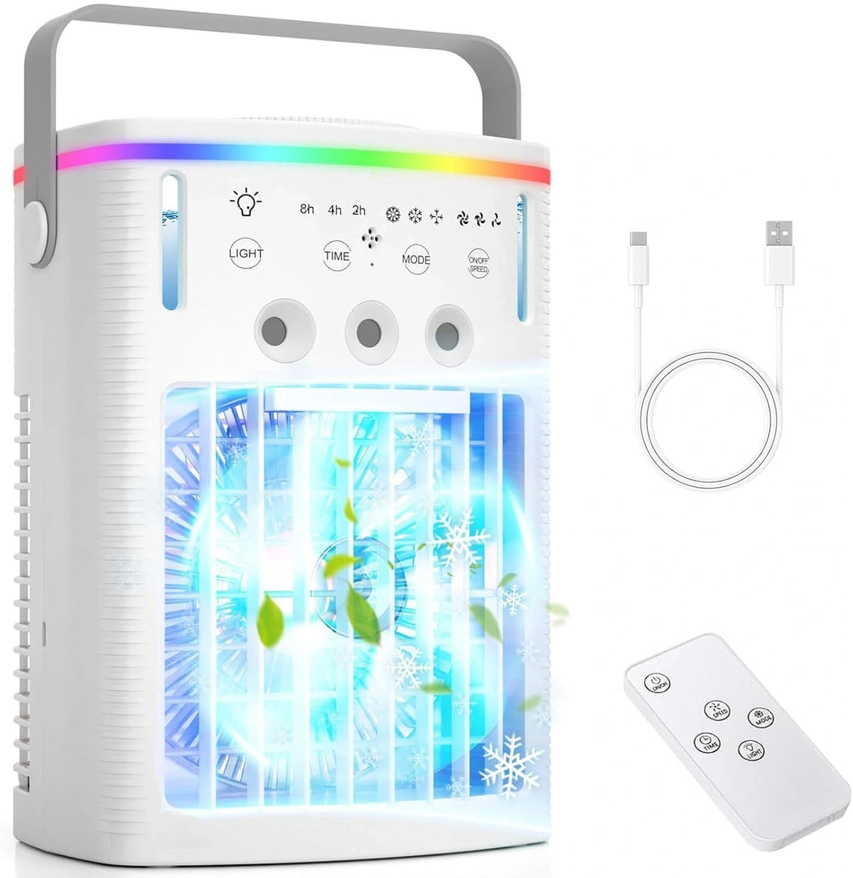 Raffrescatore, Climatizzatore portatile, con telecomando, con timer, a LED