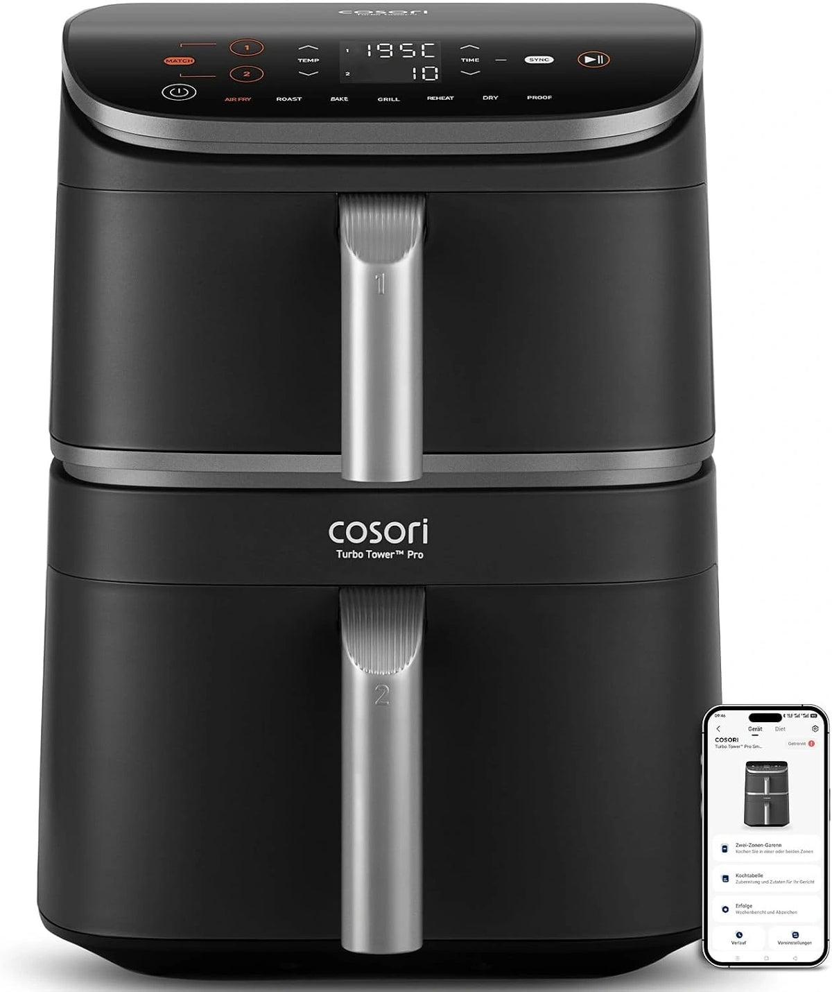 Cosori, Friggitrice ad aria, 10,8 Litri, con Wi-Fi, con controllo intelligente