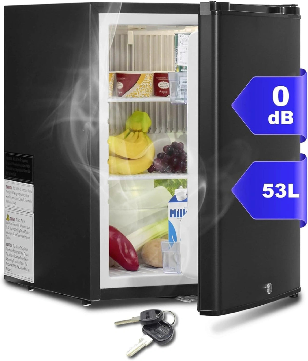 SMETA, Frigorifero, 12 V, 230 V, 53 l, silenzioso, Nero