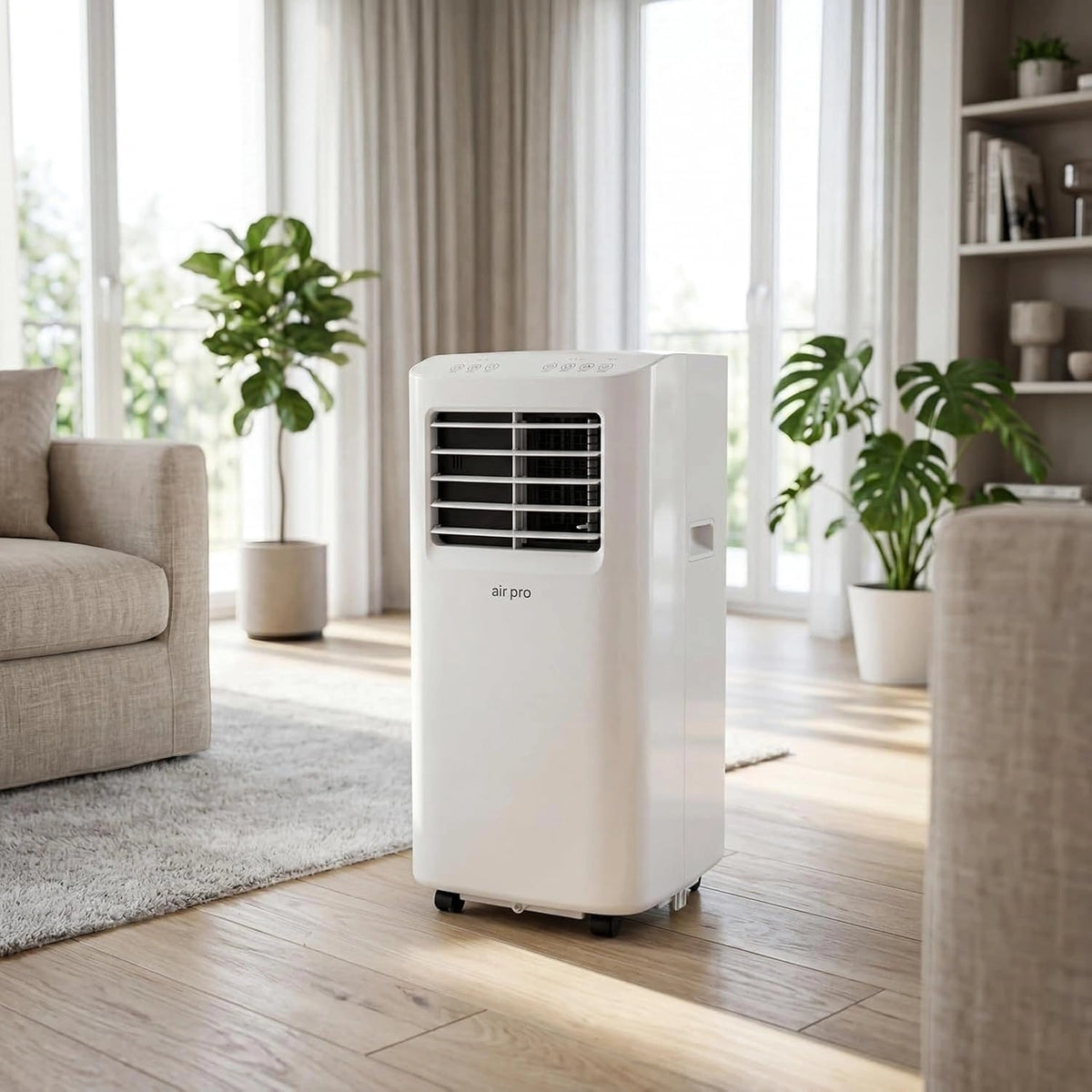 Climatizzatore portatile, 12000 BTU, 5000 BTU, con Wi-Fi, con telecomando, con timer, Bianco