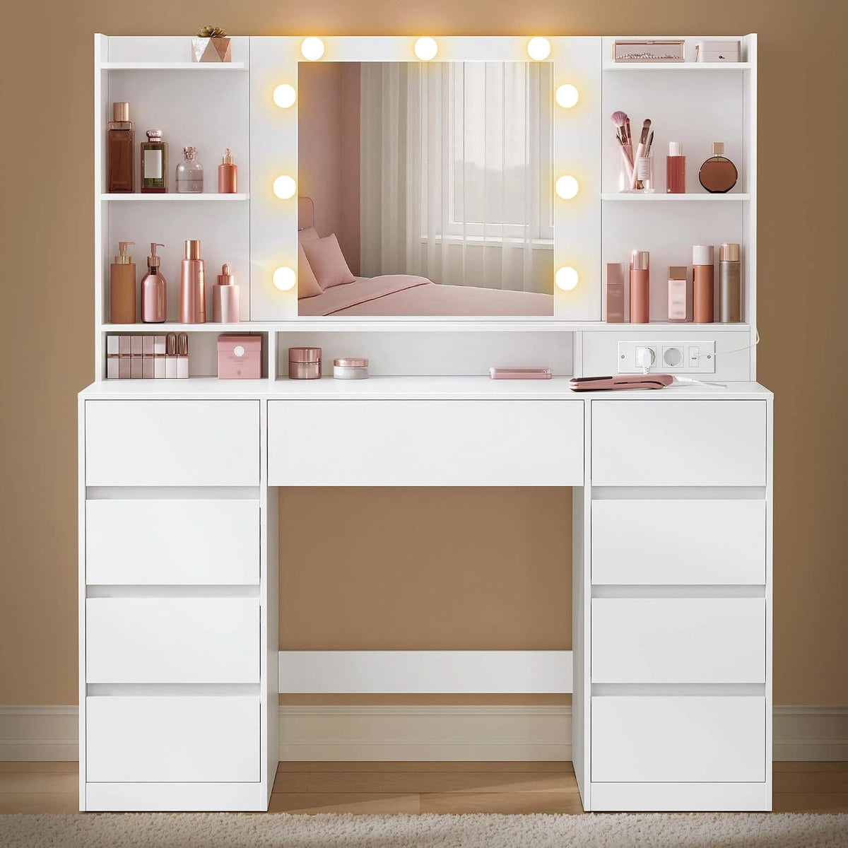 VASAGLE, Specchio, a LED