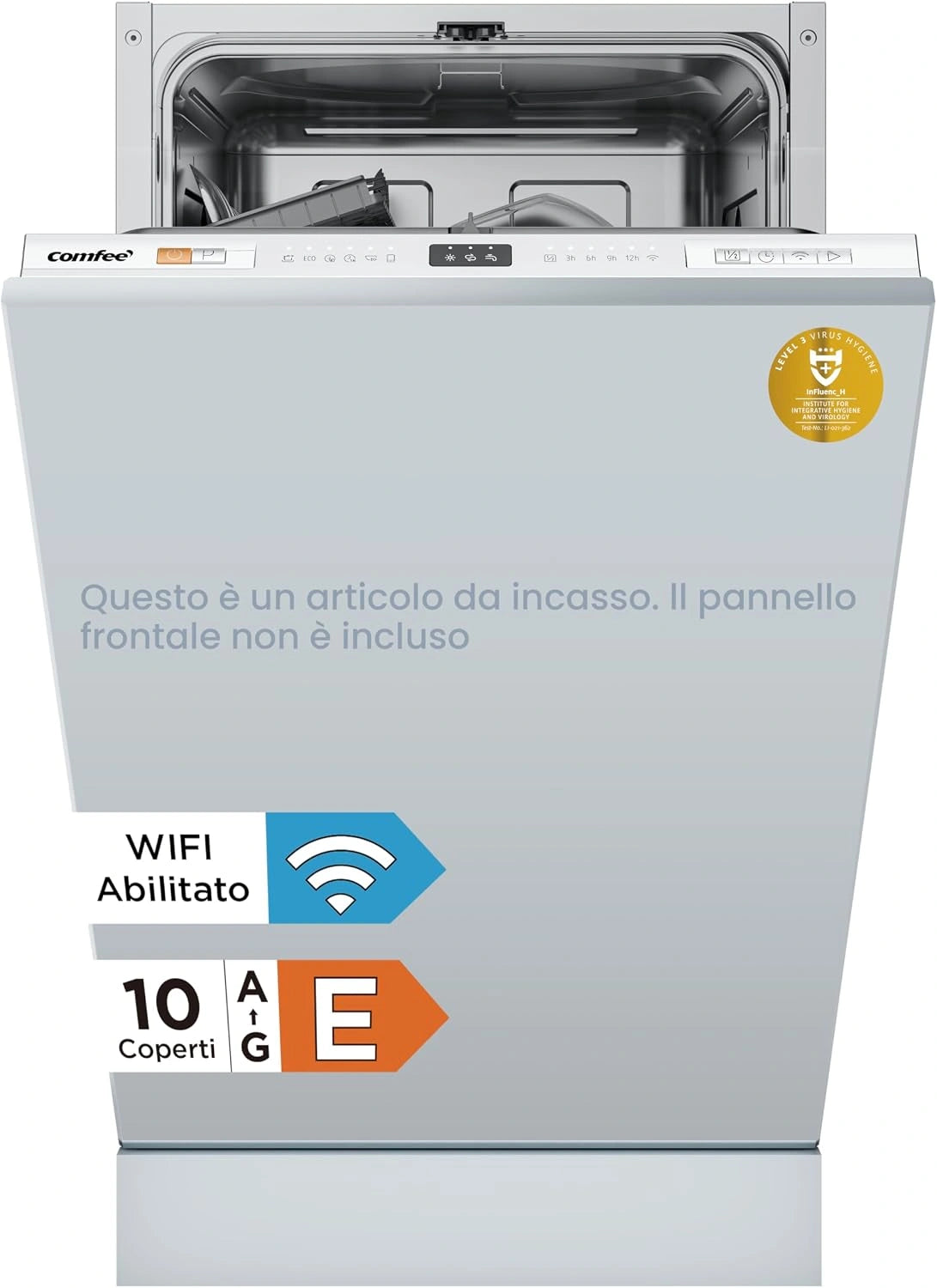 COMFEE, Lavastoviglie, 45 cm, con Wi-Fi, Argento