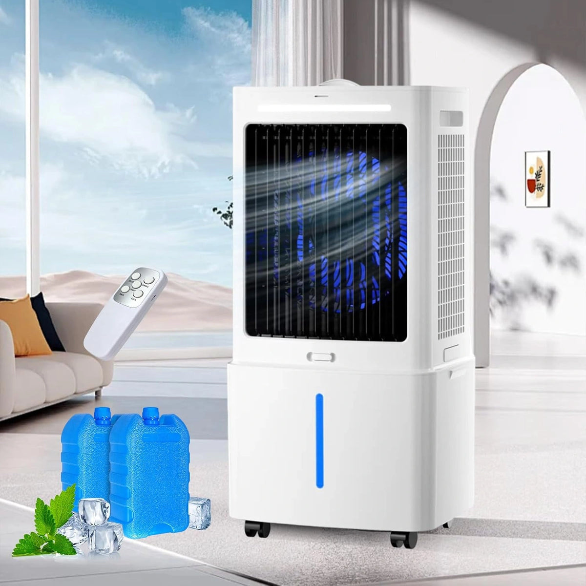 Rinfrescatore, Climatizzatore portatile, 25L, con telecomando, portatile, multifunzione