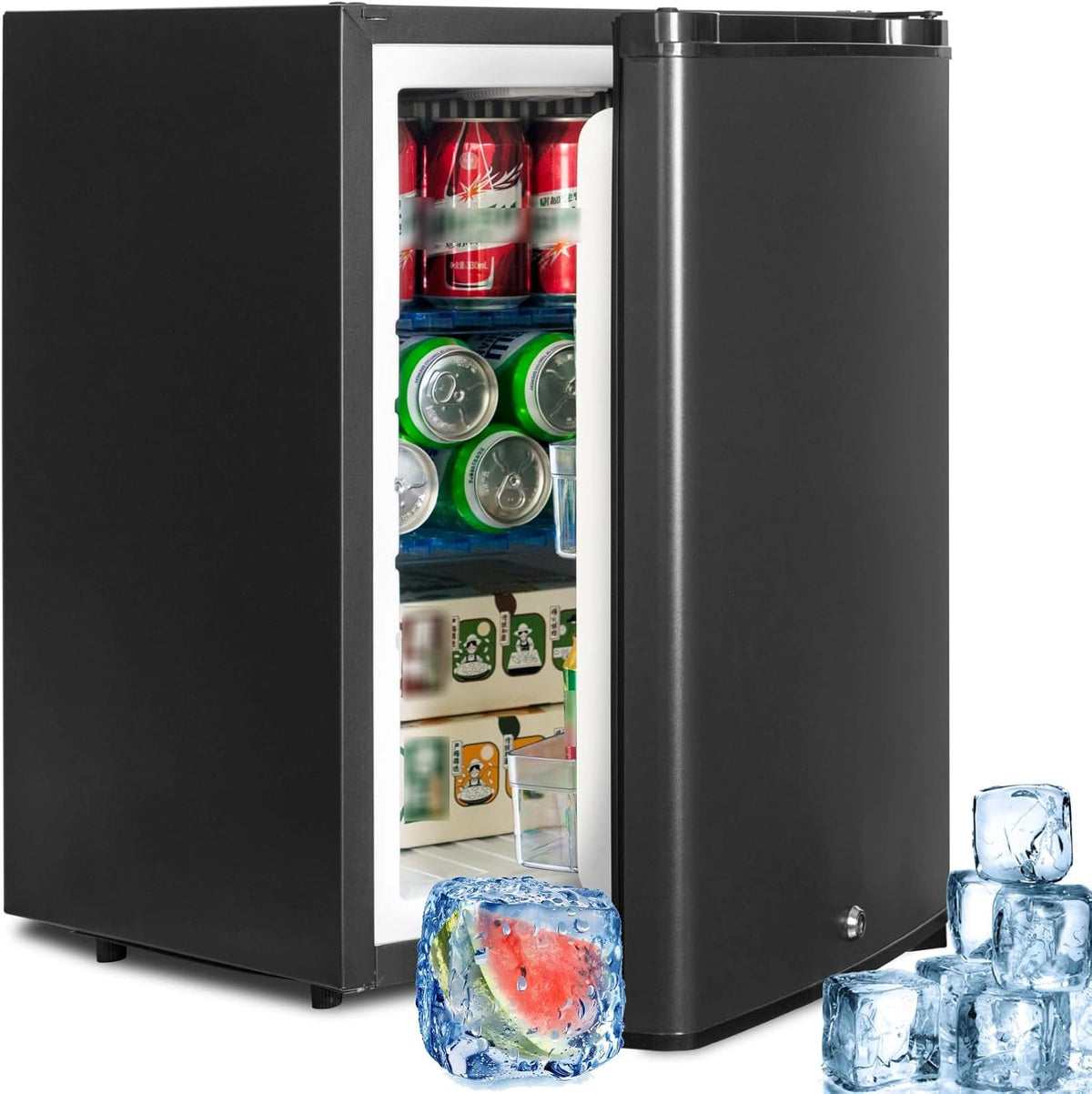SMETA, Frigorifero, 12V, 220V, 40L, silenzioso, Nero