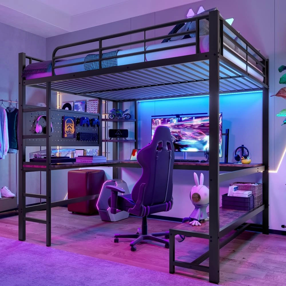 Letto, a LED, Nero