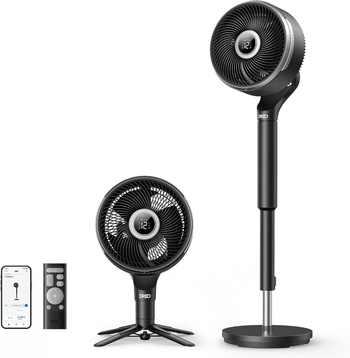 DREO, Ventilatore, 20 dB, con telecomando, con timer, silenzioso
