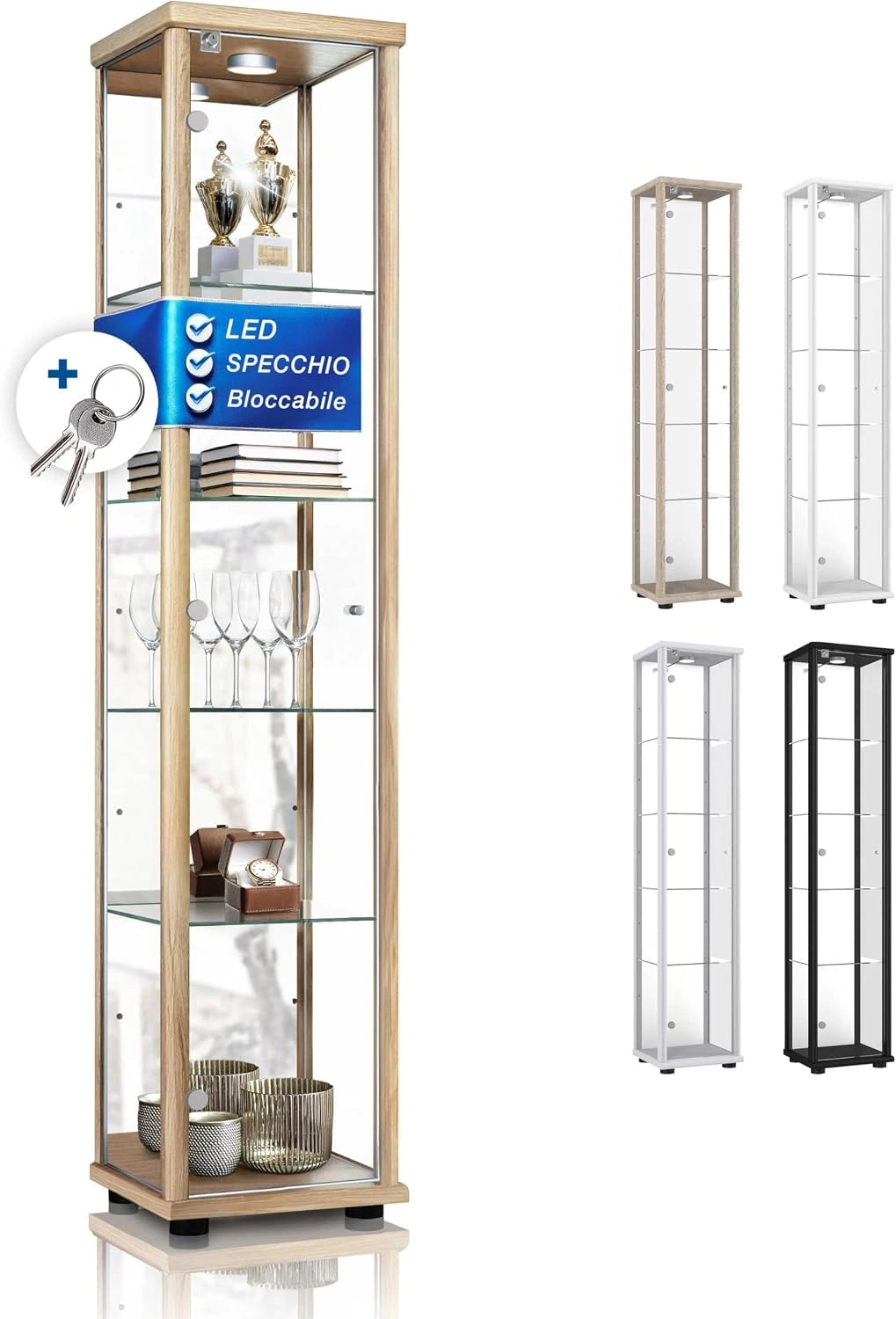 Vetrina, Specchio, a LED, regolabile