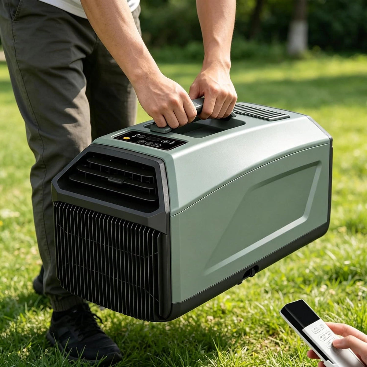 Climatizzatore portatile, 5100 Btu, 650 W, 1300W, portatile, silenzioso, multifunzione, Verde