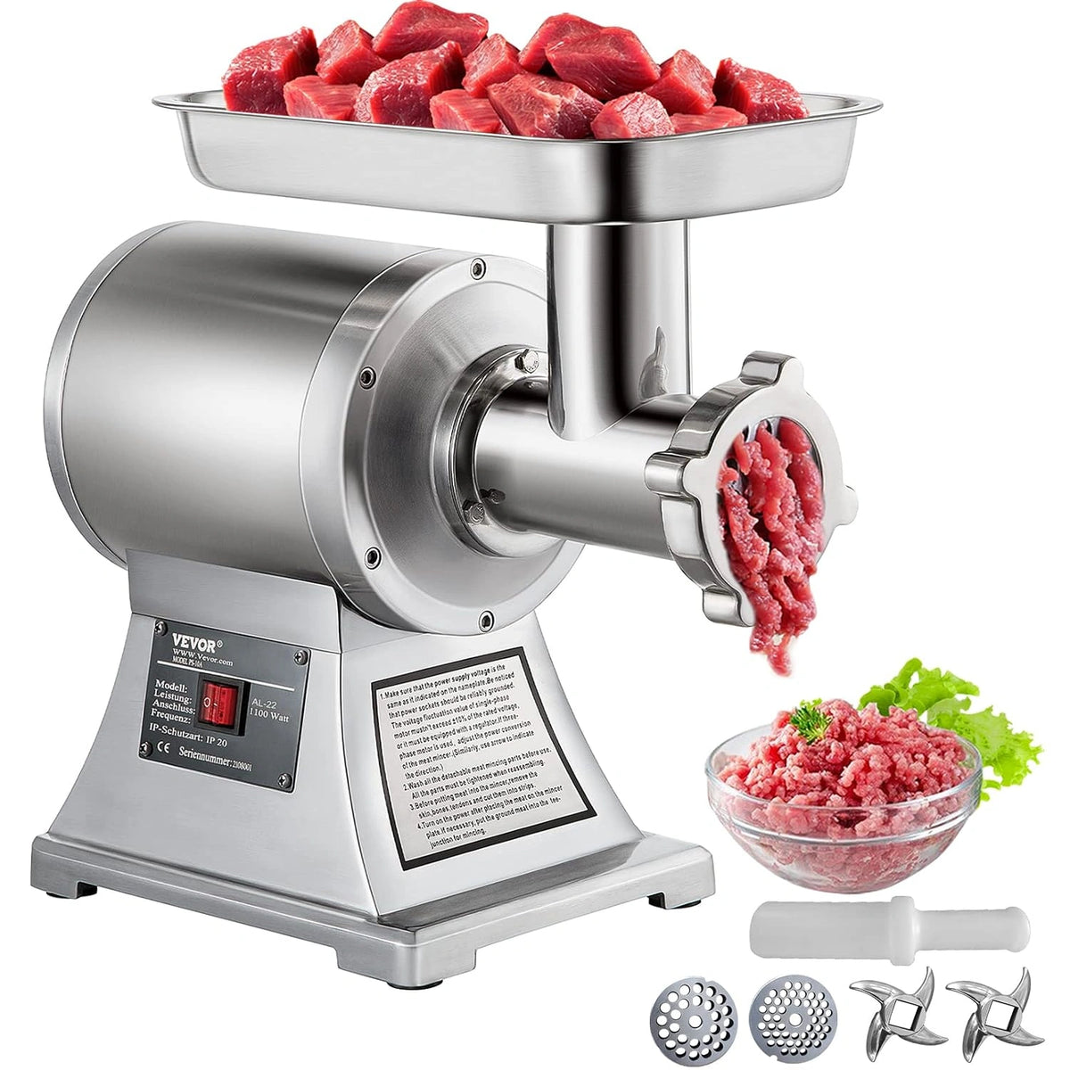 VEVOR, Prodotto per casa e tempo libero, 1100W, 250kg, Argento
