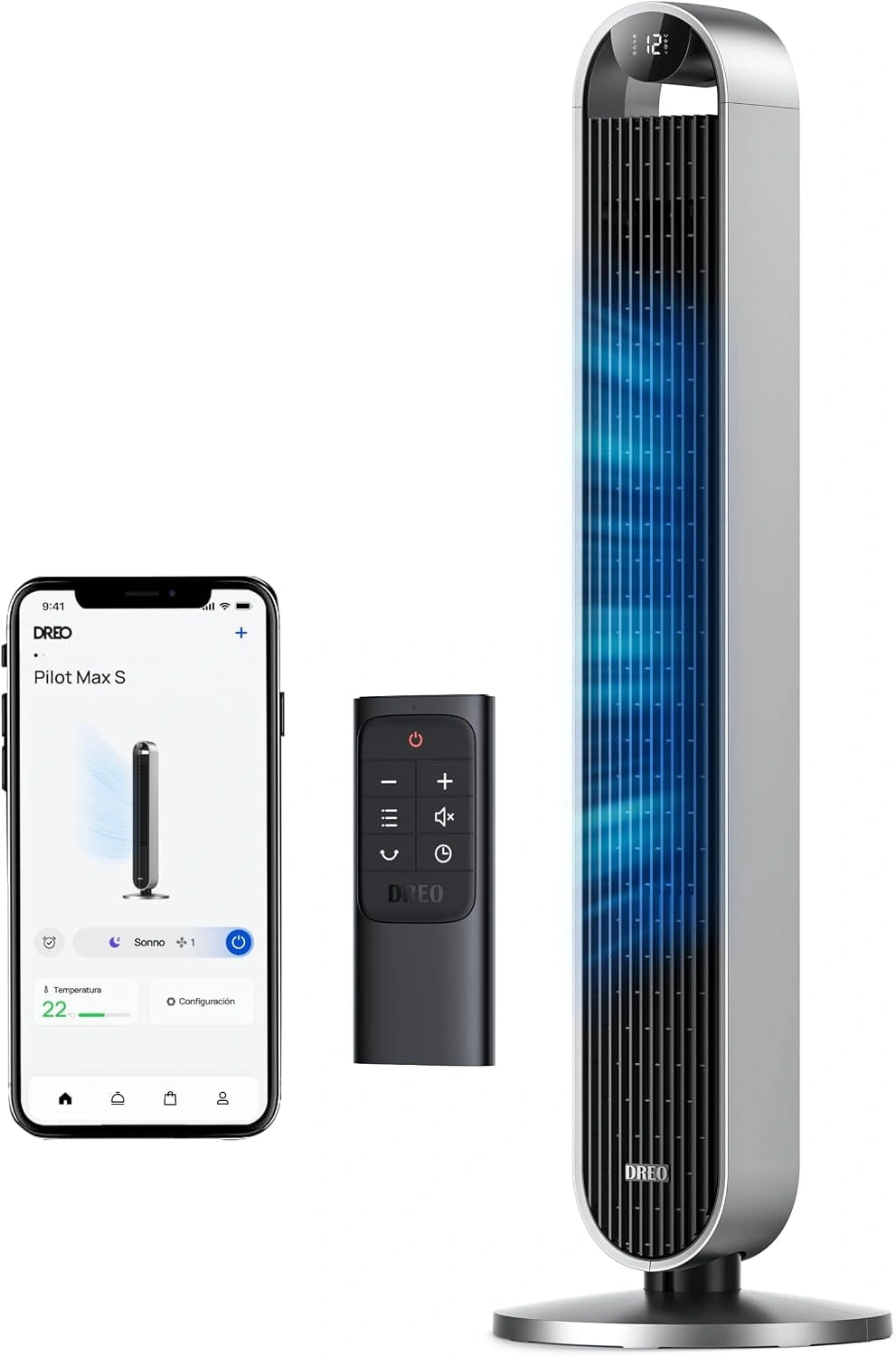 Dreo 25dB, Ventilatore, 36W, 25dB, con telecomando, con timer, silenzioso