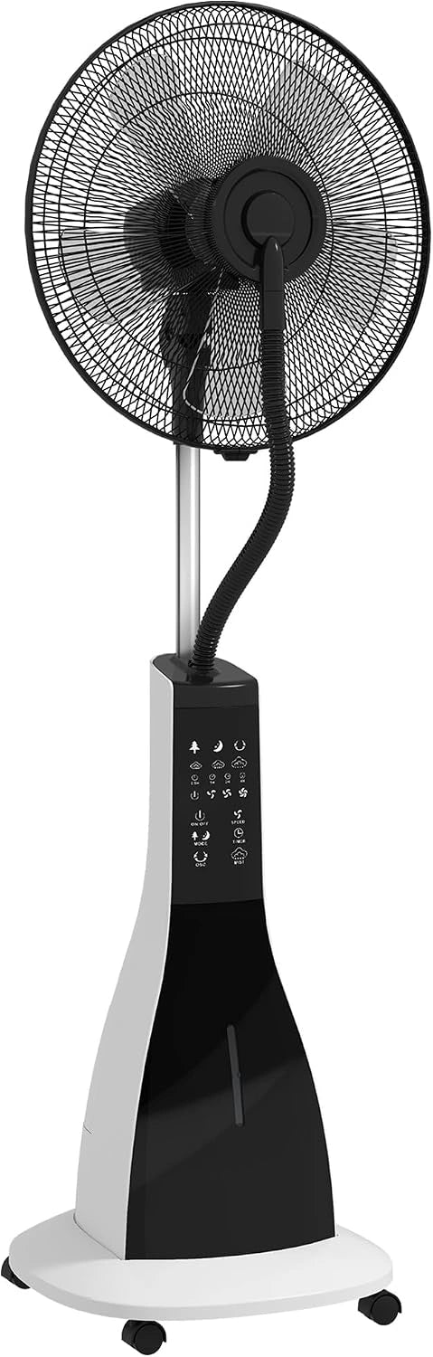 HOMCOM, Ventilatore, 3L, con timer, Nero/Bianco