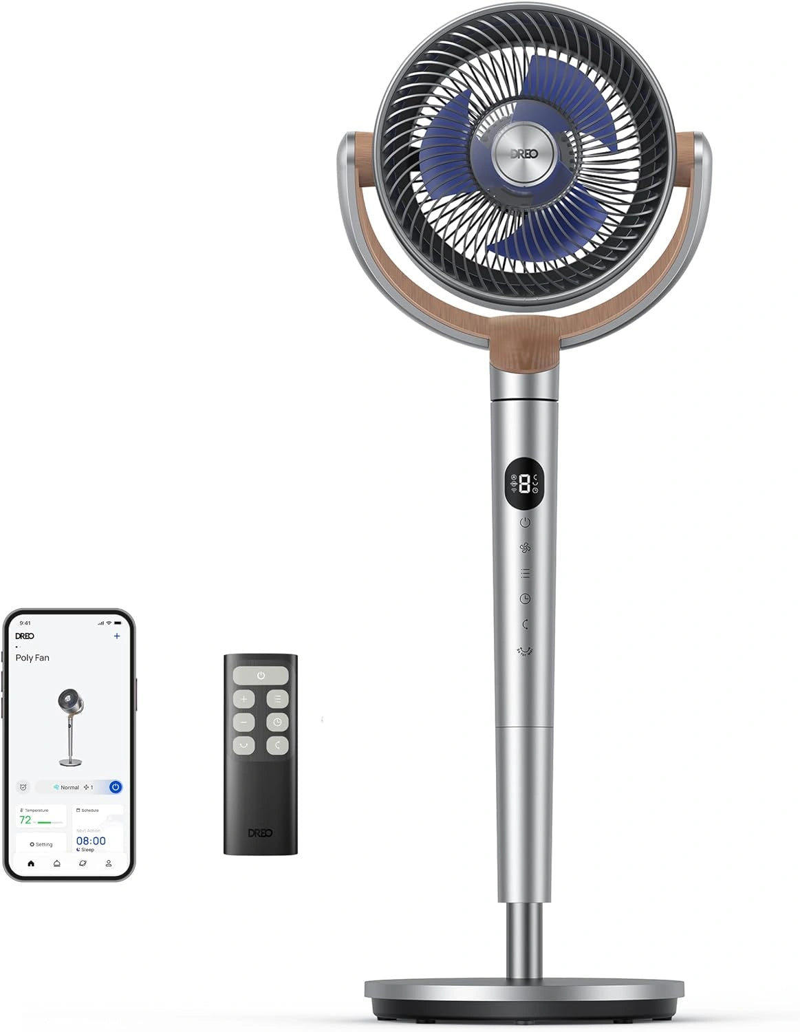 DREO, Ventilatore, 20db, con telecomando, con timer, silenzioso