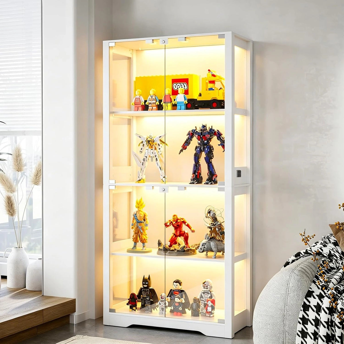 Vetrina, Prodotto per casa e tempo libero, 35 cm, a LED, con controllo intelligente, Bianco
