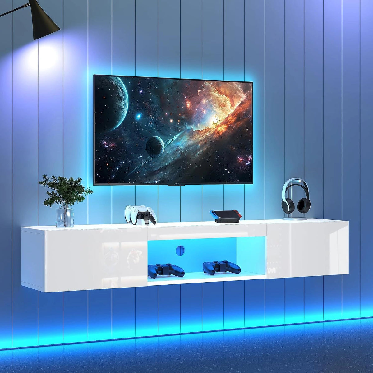 Merax, Televisore, 160 cm, a LED, portatile, pieghevole, Bianco